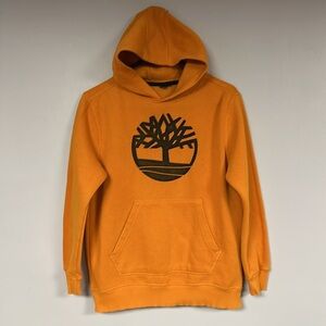 TIMBERLAND CORE TREE LOGO DEEP ORANGE PULLOVER HOODIE, YOUTH L